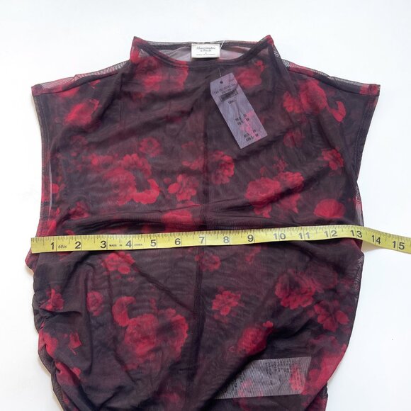 Abercrombie Paloma Mesh Top Rose Floral Size Small NEW NWT - Picture 4 of 5